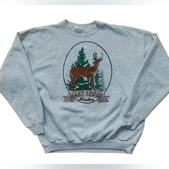 90s Hart Lodge Minden Deer Crew Neck Sweatshirt Size (M) - Picture 6 of 7